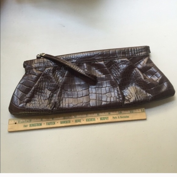 Alfani brown leather clutch - Picture 2 of 4